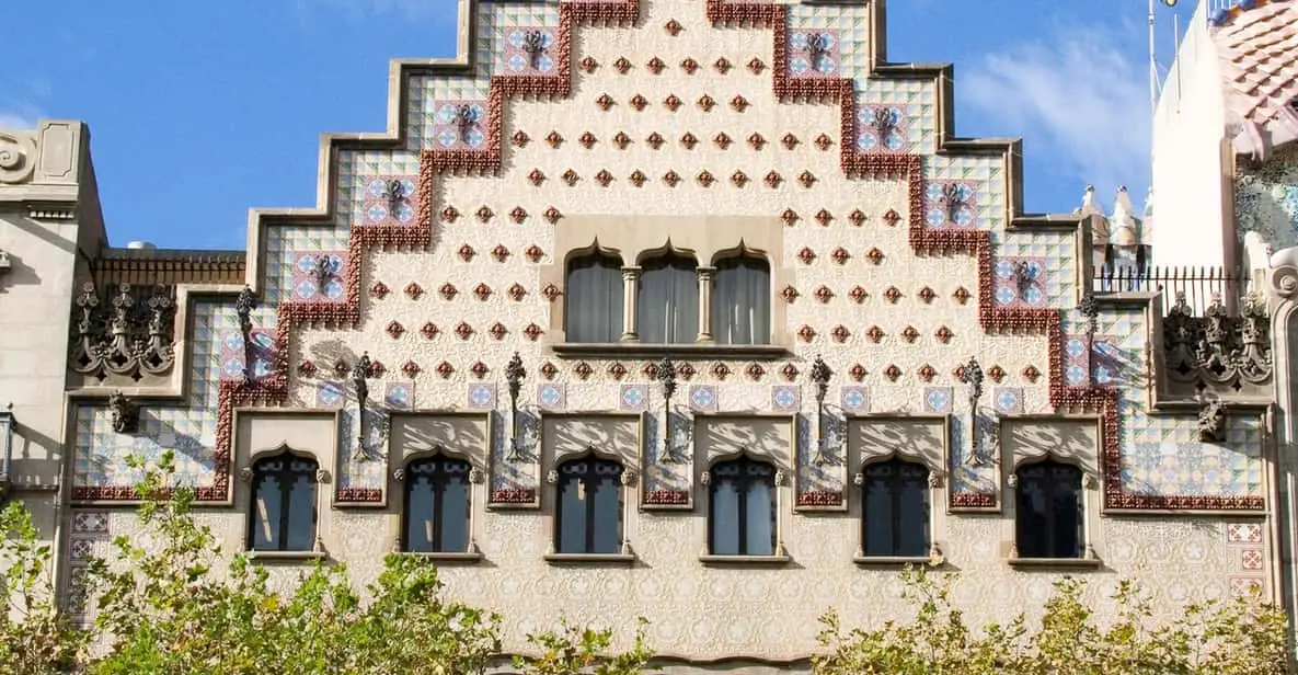 Stepped-gable Modernista façade of Casa Amatller on Passeig de Gràcia, among the museums in Barcelona, Spain