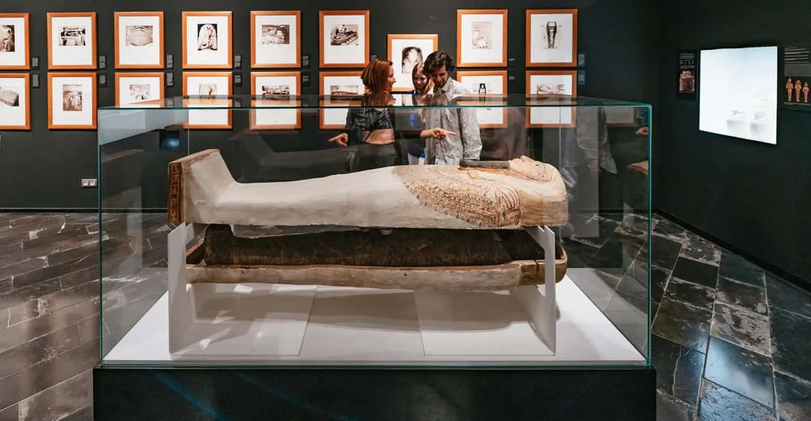 Ancient Egyptian artefacts and mummies at the Egyptian Museum, one of the museums in Barcelona, Spain
