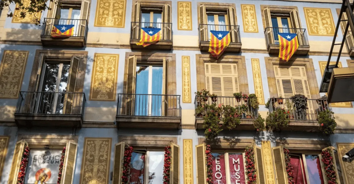 Historical erotic art display at the Erotic Museum, an offbeat museum in Barcelona, Spain