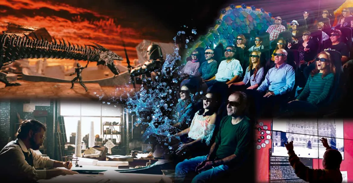 Immersive 4D projection at the Gaudí Experiència, an attraction near the museums in Barcelona, Spain